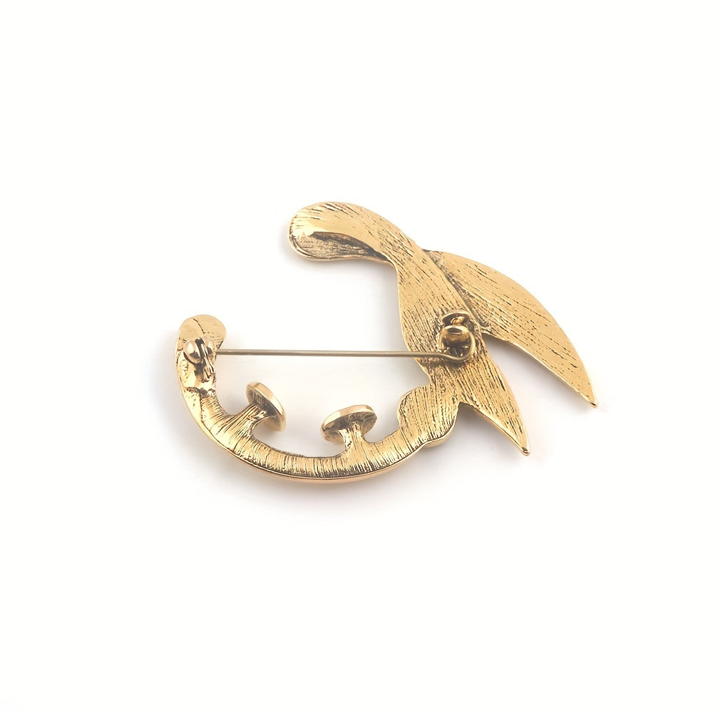 Tail Shaped Collar Pin Evening Dress Brooch Pin Party Clothing Decoration