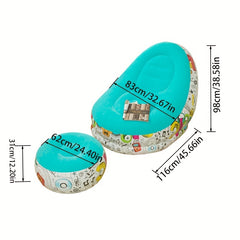 Flocking Inflatable Deck Chair With Ottoman Indoor Living