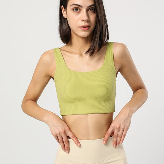 Ribbed Sports Bra for Women - Comfy & Breathable Tank Bra