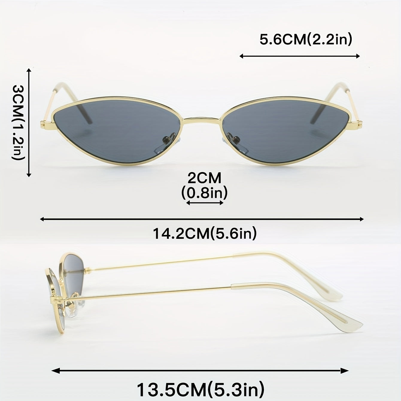 3 Pairs Retro Oval Sunglasses Metal Frame Summer Sun Shades Men Women
