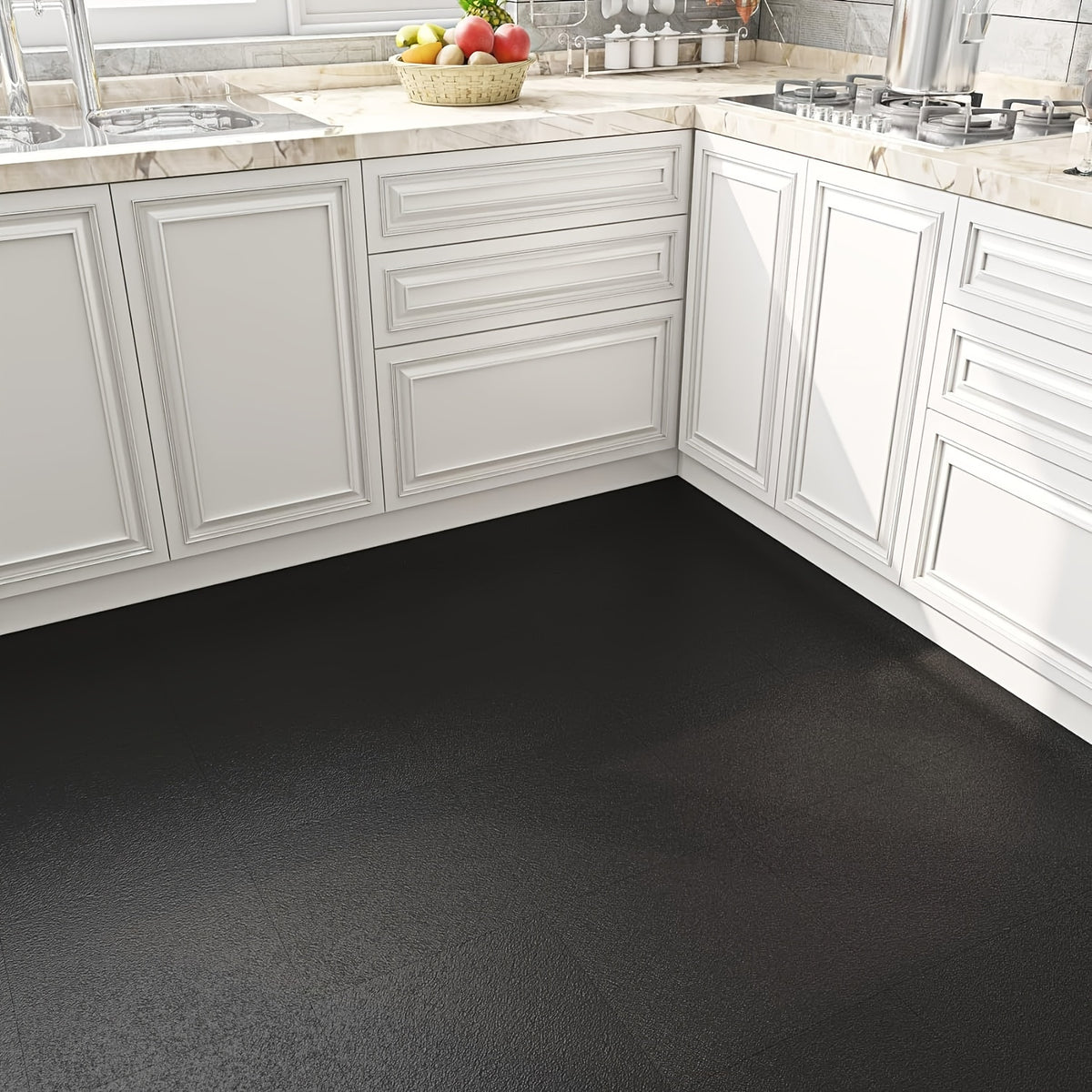 Waterproof Peel and Stick PVC Floor Tile for Living Room, Bathroom