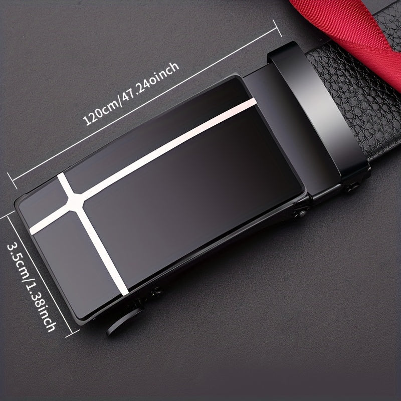 Men's PU Leather Business Belt Automatic Buckle Belts