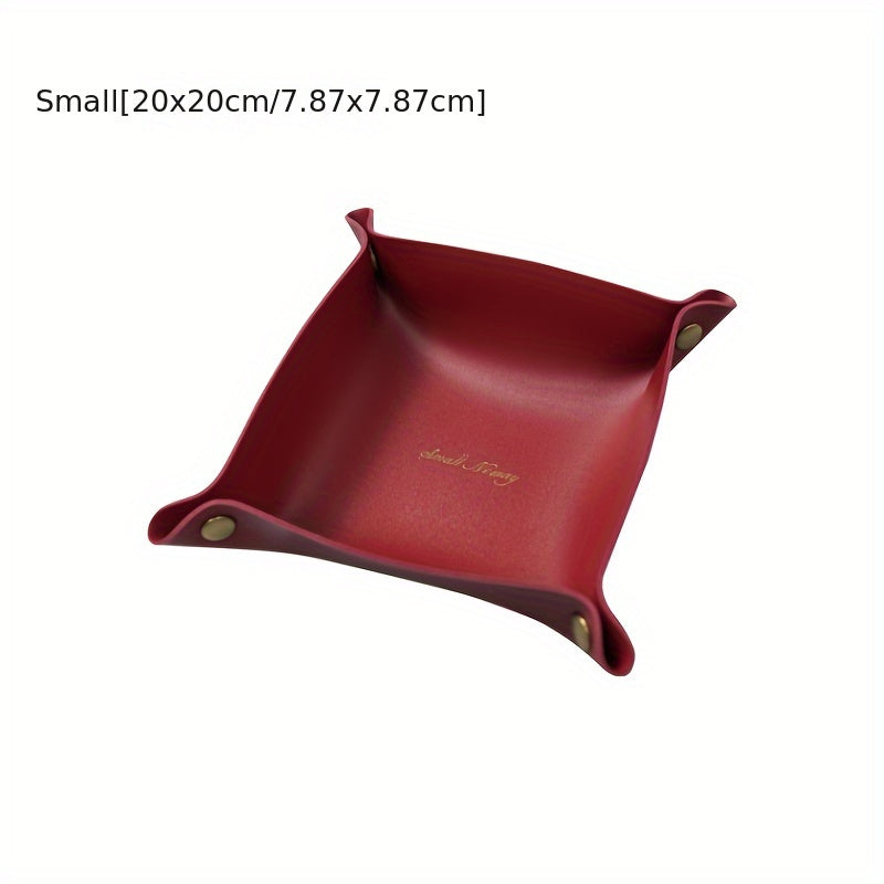 Nordic Style PU Leather Storage Tray Organizer