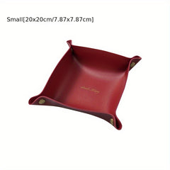 Nordic Style PU Leather Storage Tray Organizer