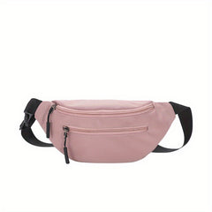 Casual Nylon Crossbody Bag Double Zipper Solid Small Bag