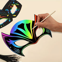 12pcs Scratch Art Hero Masks Kit for Costume Parties Mardi Gras