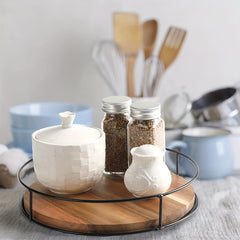 Turntable Organizer Spice Spinner Rotating Seasoning Rack Holder Storage Box