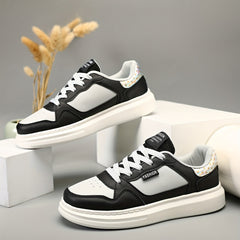 Women's Colorblock Skate Shoes Low Top Lace Up Sneakers
