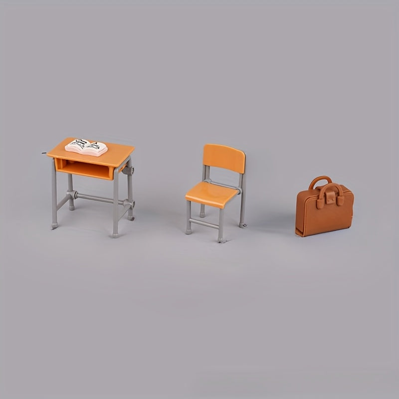 Mini Classroom Set with Table, Chair, Bag, Book