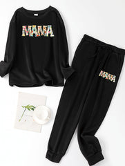  Floral Print Lounge Set Long Sleeve Top & Joggers Pajamas