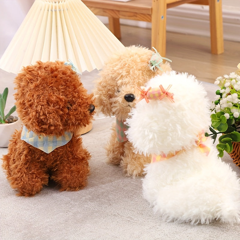 3pcs Candy Teddy Plush Toys with Colorful Bows