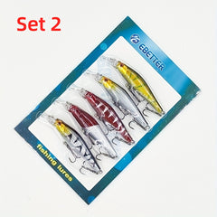 5pcs Bionic Minnow Lure Hard Plastic Bait Treble Hook Fishing Accessory