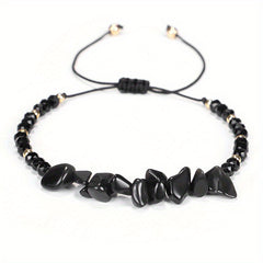 Colorful Crushed Stone Beads Braided Yoga Bracelet