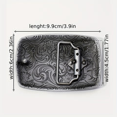 Western Carved Belt Buckle For Women & Men Vintage Jeans Accessories