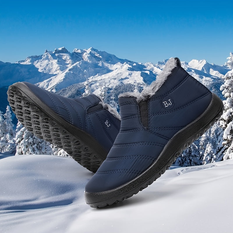 Warm Plush Lined Snow Boots Lightweight Non Slip Ankle Boots