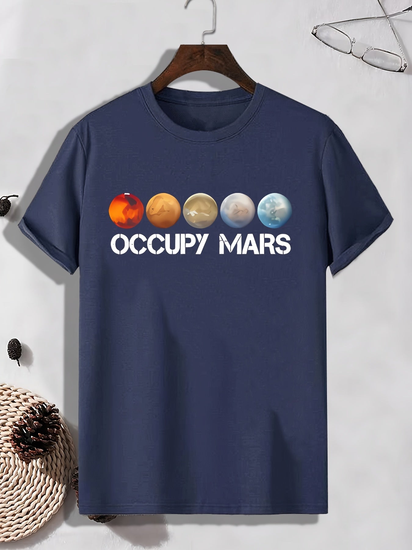 Men's Planet Print T shirt - Stretch Breathable Tee