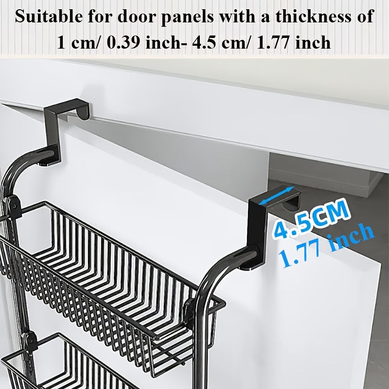 Adjustable 5 Layer Storage Rack for Door Back Bedroom Door Mounted Storage Rack