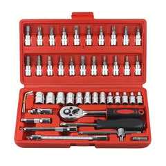 46pc Auto Repair Tool Set Ratchet Wrench Sleeve Combo Car Tool B