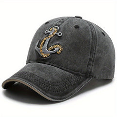 Anchor Embroidered Baseball Cap Lightweight Adjustable Trucker Sun Hat