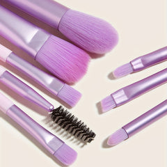 8pcs Candy Makeup Brush Set Portable Mini Travel