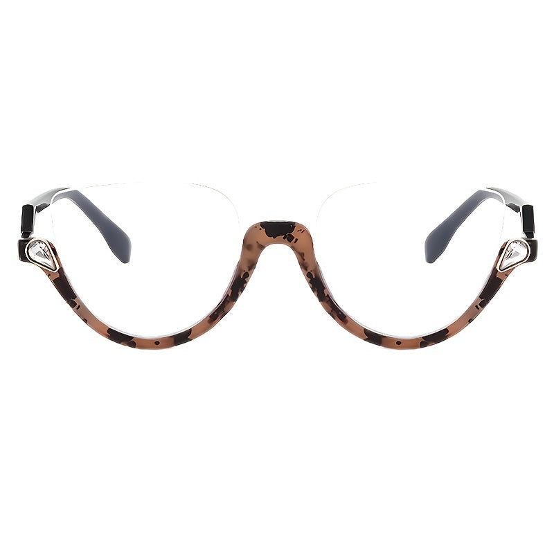 Y2K Cat Eye Frame Glass Women Half Rim Eyeglass Frame