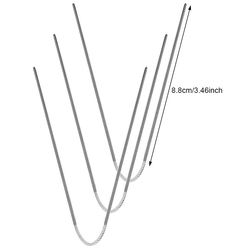 3pcs Flexible Stainless Steel Circular Knitting Needles