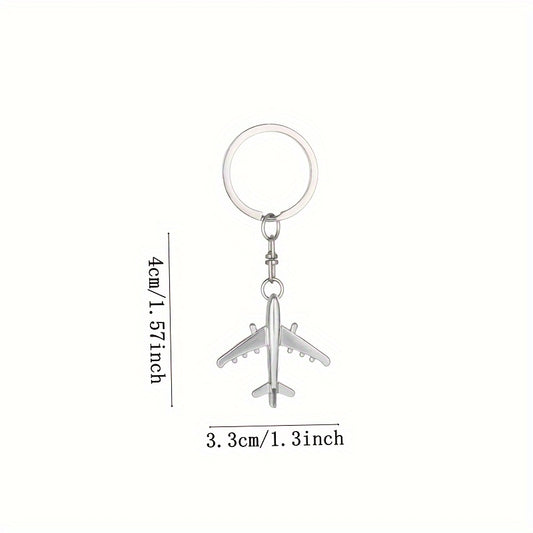 Stainless Steel Aircraft Model Keychain Keyring Bag Pendant Ornament