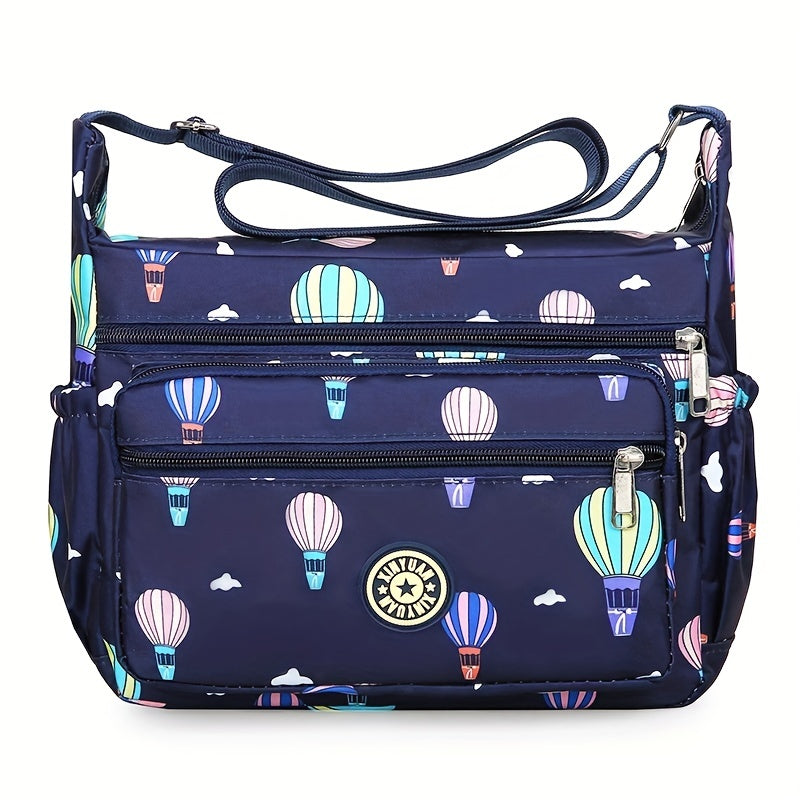 Floral Pattern Crossbody Bag Nylon Shoulder Bag