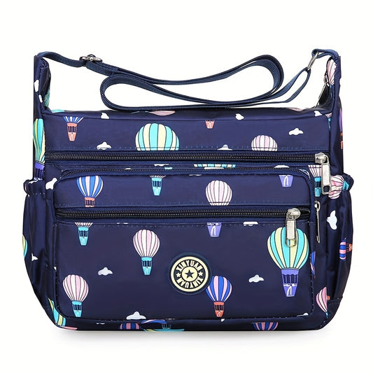 Floral Pattern Crossbody Bag Nylon Shoulder Bag