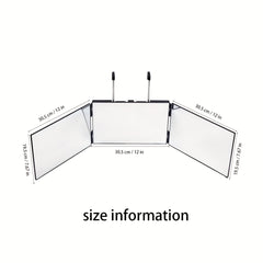 3 Way LED Self Haircut Mirror Lighted Trifold 360 Mirror