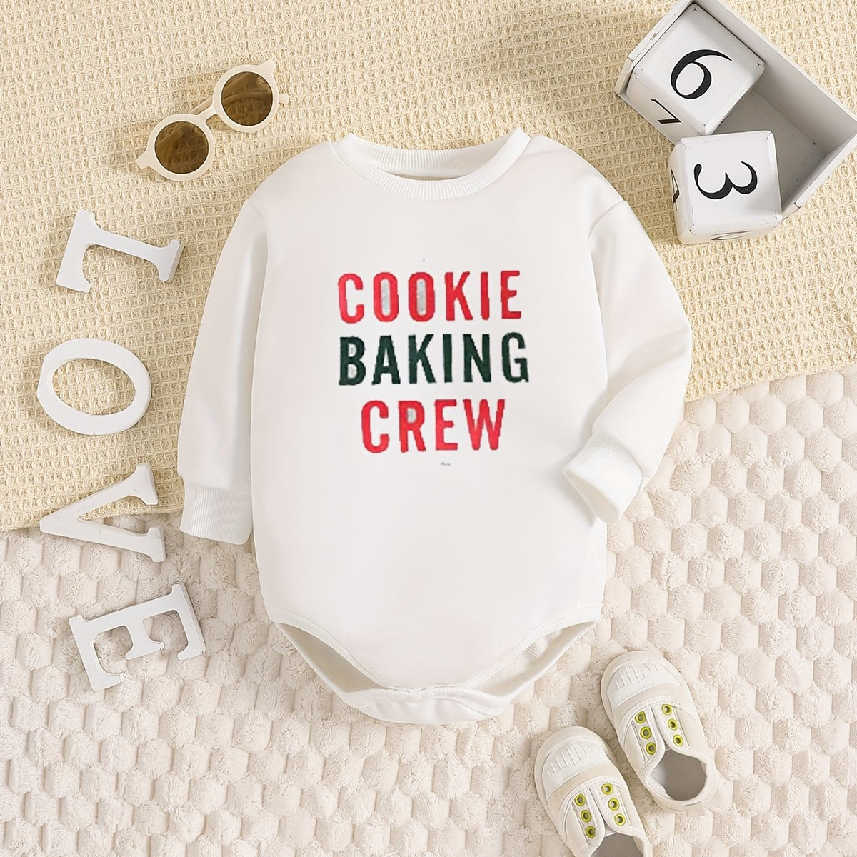Baby Girl COOKIE BAKING CREW Onesie Romper Long Sleeve Bodysuit