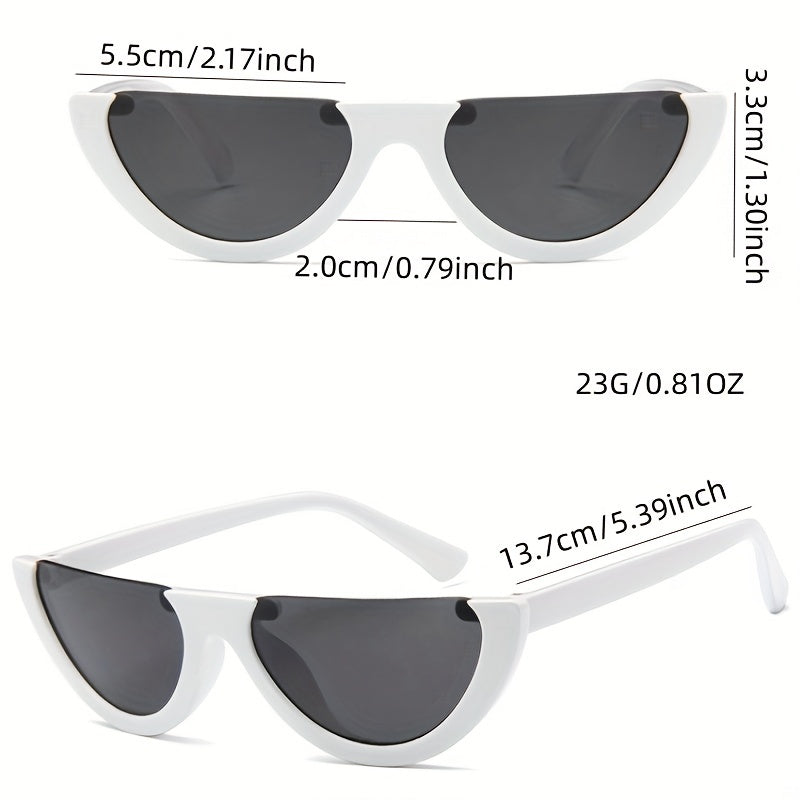 Y2K Cat Eye Sunglasses Candy Semi Rimless Shades for Beach Party