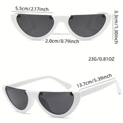 Y2K Cat Eye Sunglasses Candy Semi Rimless Shades for Beach Party