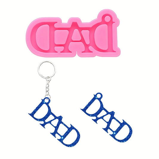 Dad Word Keychain Silicone Mold Father's Gift Epoxy Resin DIY Crafts