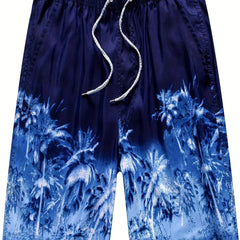 Men's Quick-Drying Beach Shorts Casual Drawstring Swim Trunks