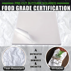 100pcs Disposable Butcher Paper Sheets 30x30cm Square Meat Sheet