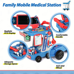 Kids Doctor Kit Pretend Playset with Cart and Stethoscope