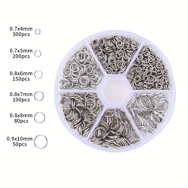6 Sizes Open Jump Rings 4mm 5mm 6mm 7mm 8mm 10mm Jewelry Making Accessories