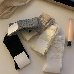 5 Pairs Twist Textured Socks Women's Stockings