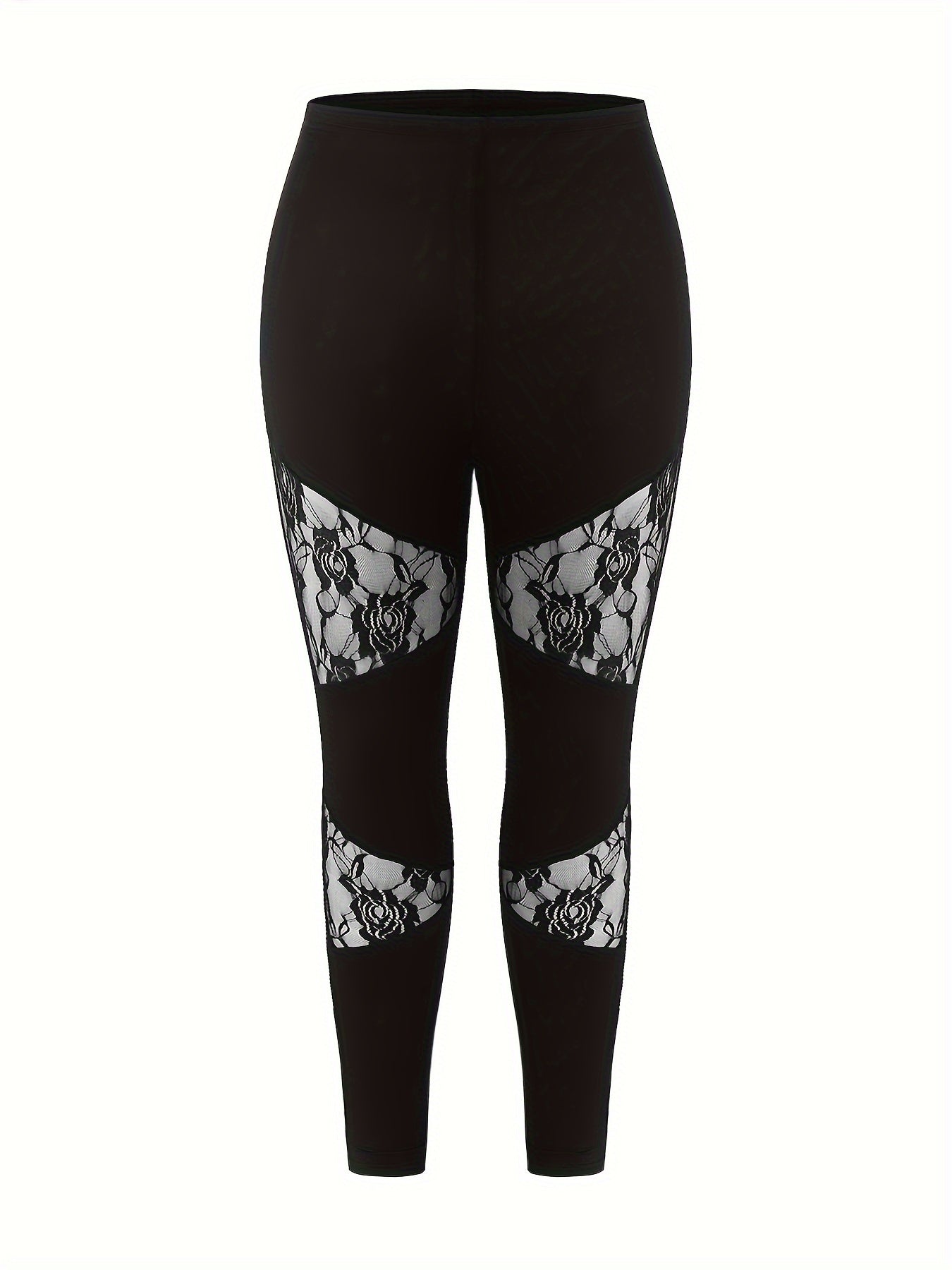  Solid Lace High Rise Leggings