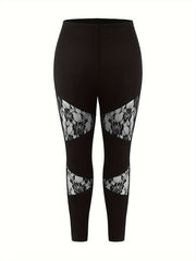  Solid Lace High Rise Leggings