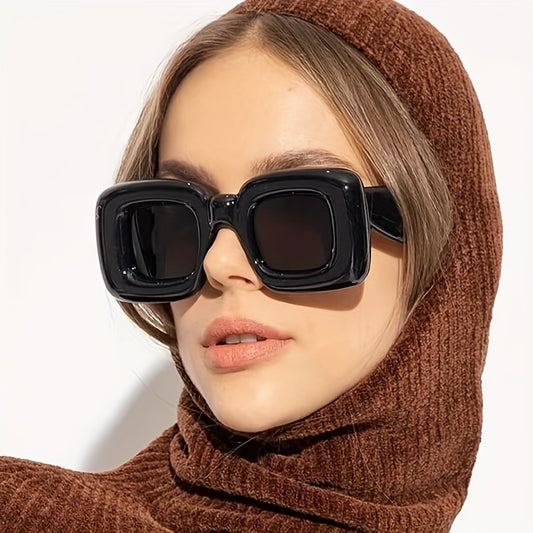 Square Frame Sunglasses Y2K Block Photo Prop Glasses