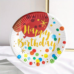 20Pcs 17 78 Cm Colour Printed Foil Stamped Disposable Paper Plates