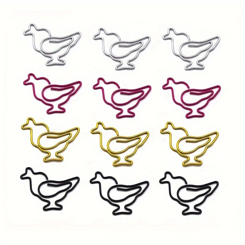 10pcs Chicken Shape Paper Clip Golden Silvery P