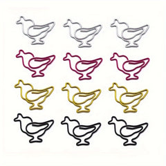 10pcs Chicken Shape Paper Clip Golden Silvery P