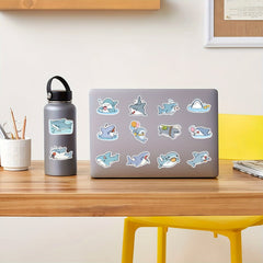 51 Whimsical Gray Shark Stickers Vinyl Decals for Laptops