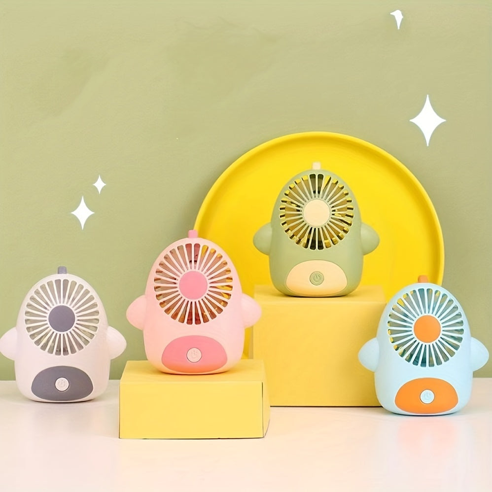 Summer Mini Strong Power Fan Durable Cartoon Handheld Small Fan
