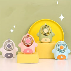 Summer Mini Strong Power Fan Durable Cartoon Handheld Small Fan