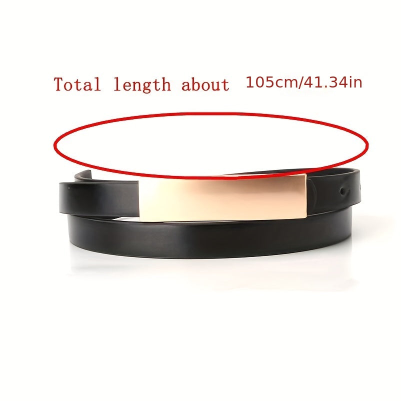 Metal Buckle Thin Belt Unisex Casual Waistband Stylish Jeans Belt