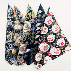 5pcs Japanese Print Cotton Quilting Fabric DIY Craft Sewing Material